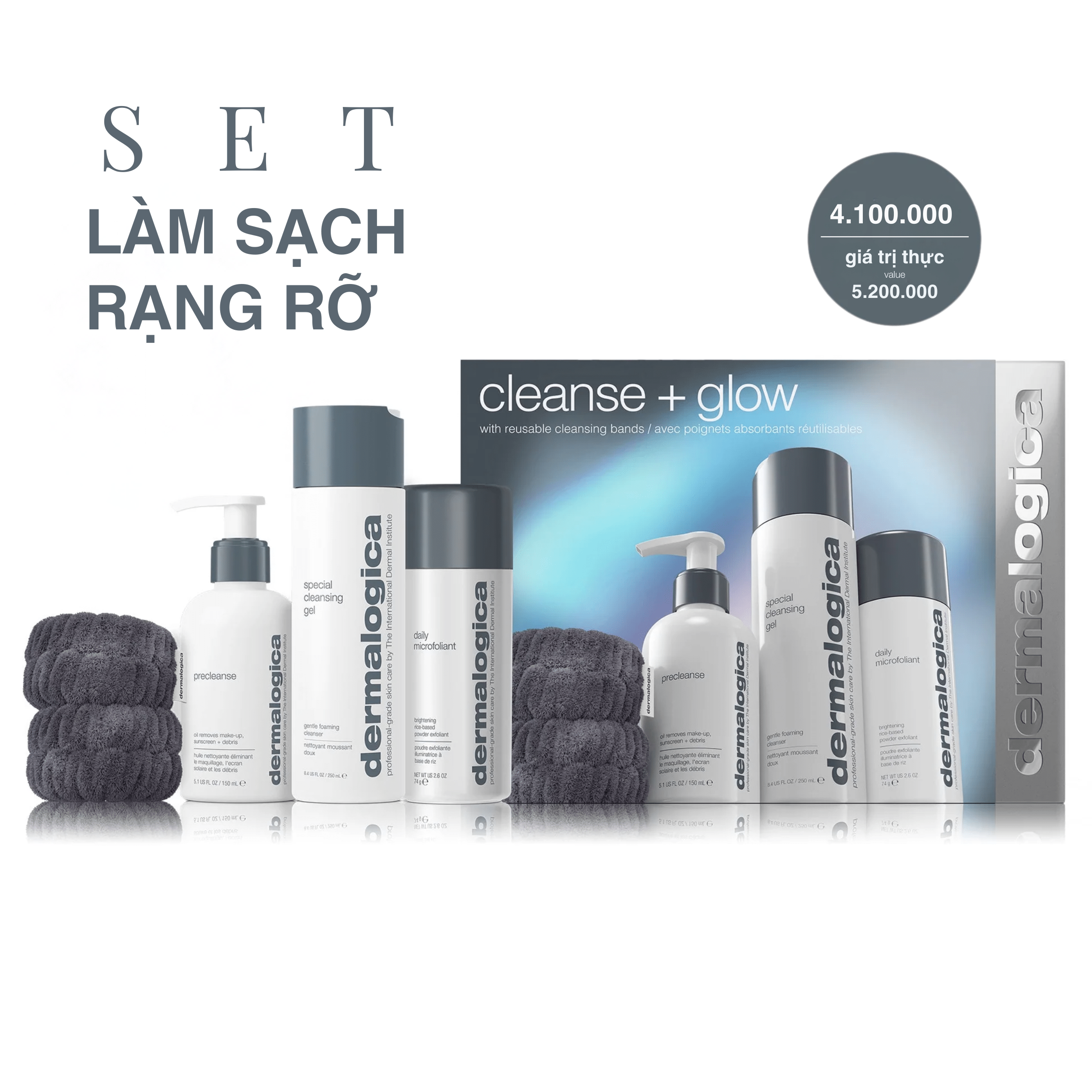 Bộ làm sạch rạng rỡ - cleanse + glow